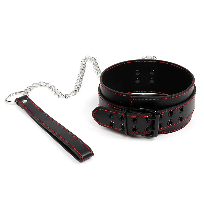 Leather Collar Bondage SM Sex Toy for Couples — hình 5