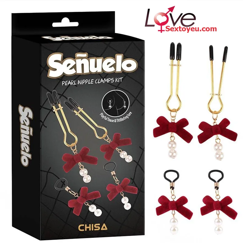 Senuelo Pearl Nipple Clamps Kit Luxury Adjustable Sensation — hình 7
