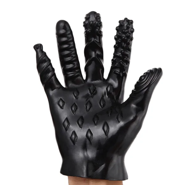 Silicone textured gloves for body and intimate massage — hình 3
