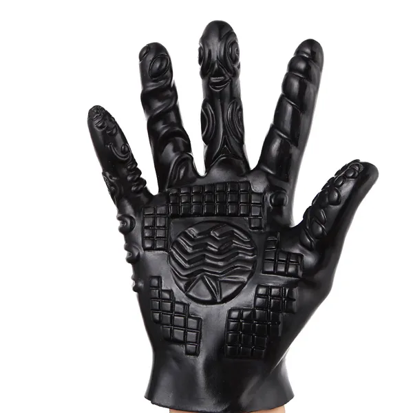 Silicone textured gloves for body and intimate massage — hình 5