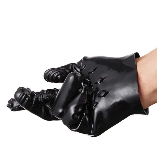 Silicone textured gloves for body and intimate massage — hình 6