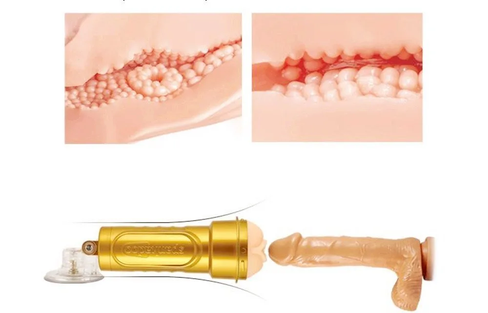 Gold Plated Wall-Attached Premium Male Masturbator – Soft — hình 3