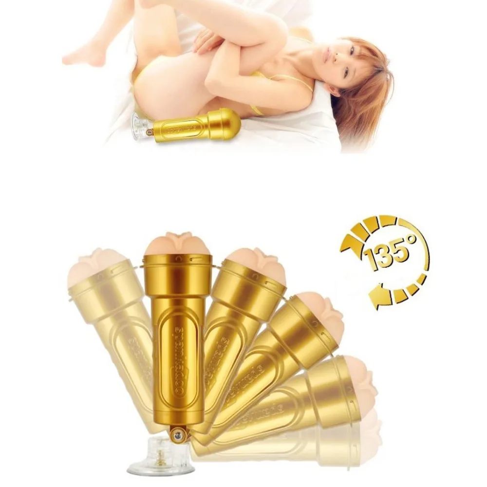 Gold Plated Wall-Attached Premium Male Masturbator – Soft — hình 4