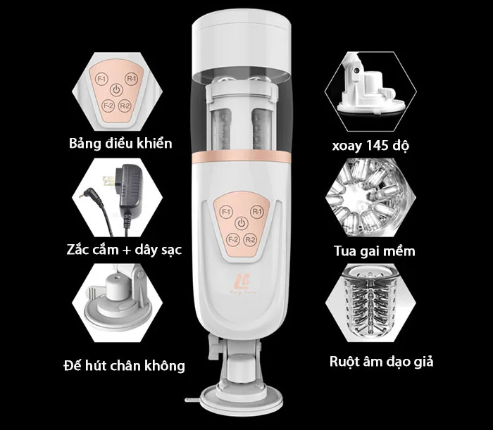 Automatic Rechargeable Male Masturbator Stroker TPR Soft — hình 4