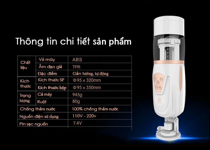 Automatic Stroker Male Masturbation Device Silicone Safe — hình 3