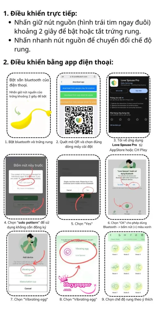 Remote Control Banana Egg Vibrator 10 Modes App — hình 6