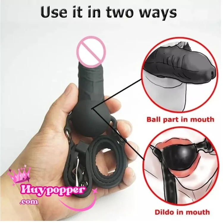 BDSM Silicone Ball Gag with Dildo Dual Use Restraint — Detailed Specifications