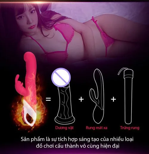 Nano Jeuplay Premium Female Handheld Vibrating Dildo Pink — hình 5