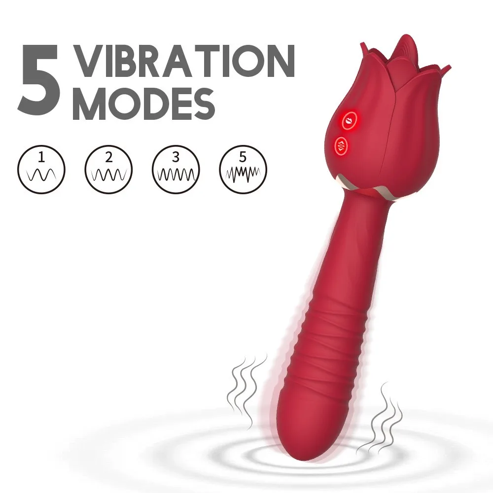 Rose Licking Massager Silicone Tongue Vibration Toy — Versatile Dual-Head Pleasure for Mind-Blowing Sensations