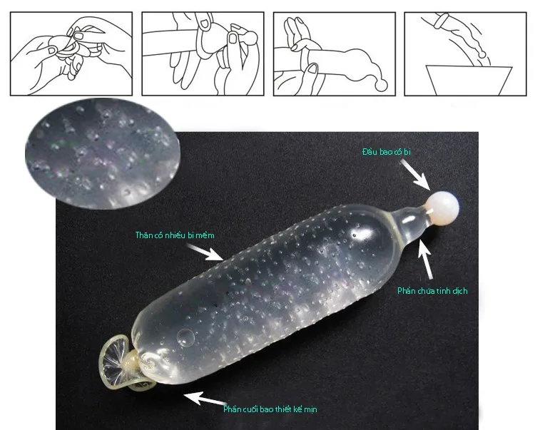 Textured Condom with Large Beads for Intense Female — hình 3