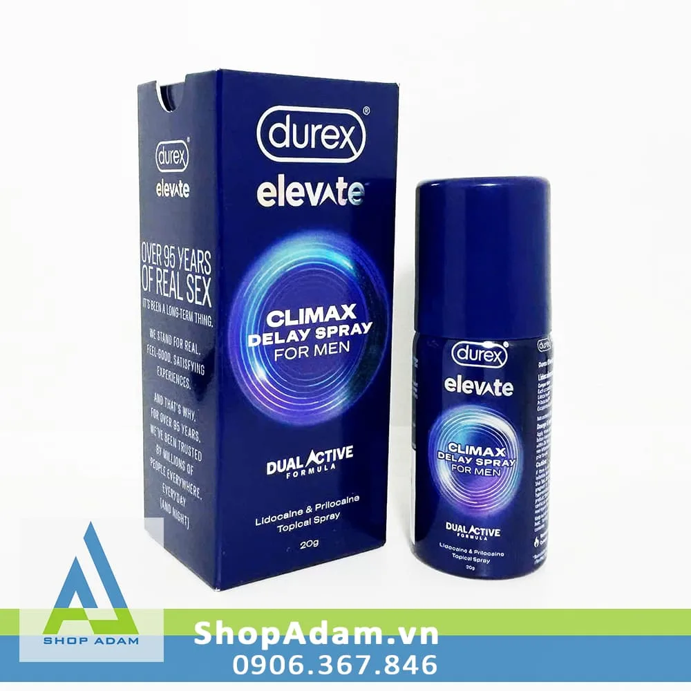 Durex Elevate Delay Spray 20g Long-Lasting — Premium Formula with Safe Ingredients