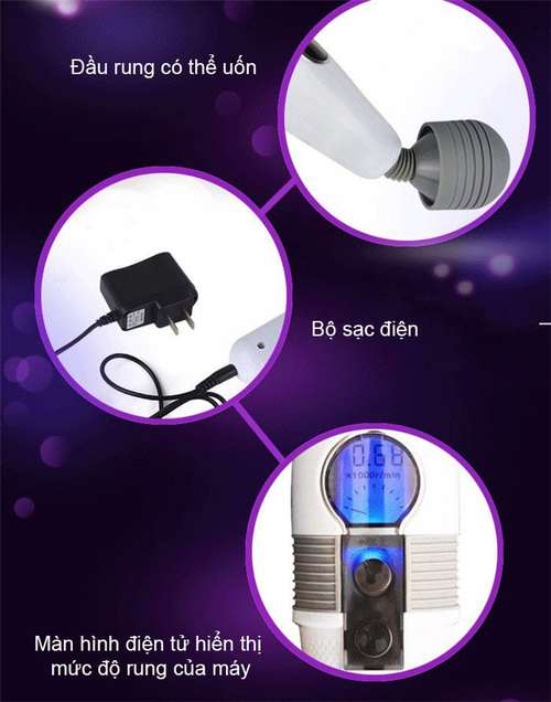 Louge LCD Touchscreen Powerful Multi-Purpose Vibrating Wand — hình 4