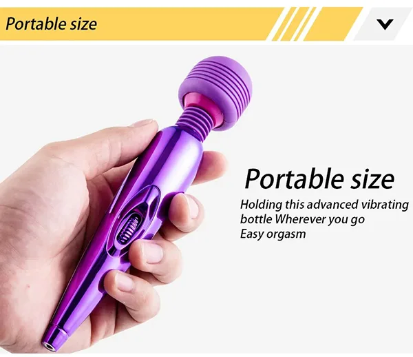 Mini Metallic Massage Wand Rechargeable Body Relax Vibe — hình 3