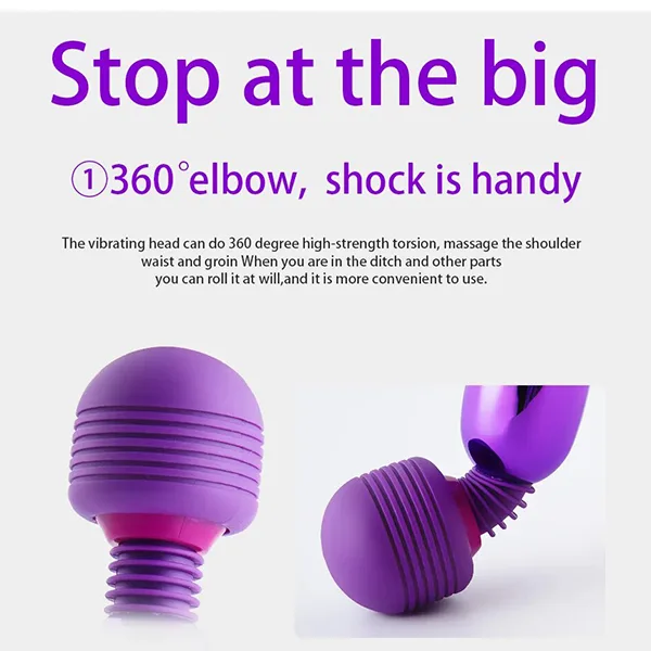 Mini Metallic Massage Wand Rechargeable Body Relax Vibe — hình 4