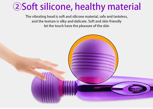 Mini Metallic Massage Wand Rechargeable Body Relax Vibe — hình 5