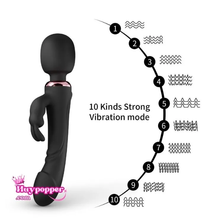 Flora Love Wand Dual Head Rabbit Clitoral G-Spot Stimulator — hình 4