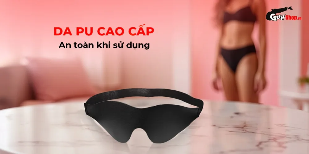 Luxury PU BDSM Blindfold Adjustable Strap Sensual — hình 2