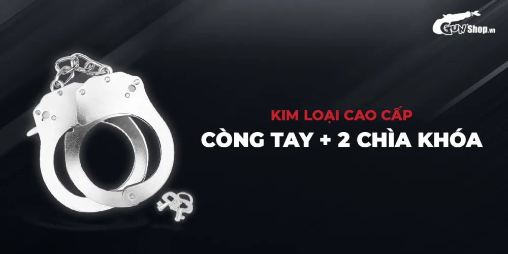 Chisa Hi Basic Luv Punish BDSM Metal Handcuffs Set — hình 2