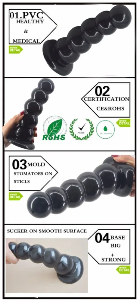 Large Beaded Waterproof Wall Mount Anal Plug For Intense — hình 4