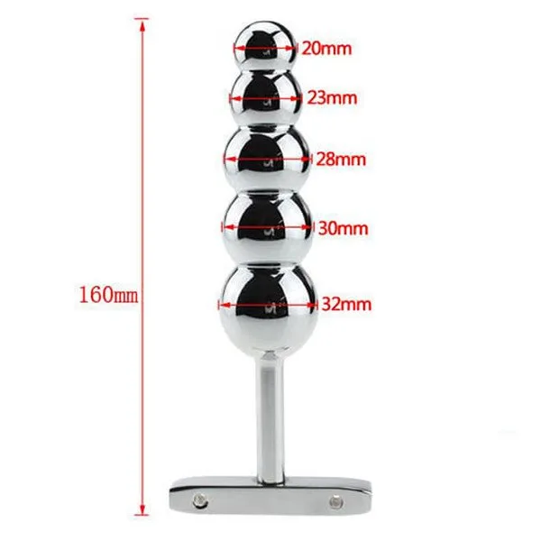 Stainless Steel 5-Bead Anal Chain Prostate Massager — Premium Material for Safety and Durability