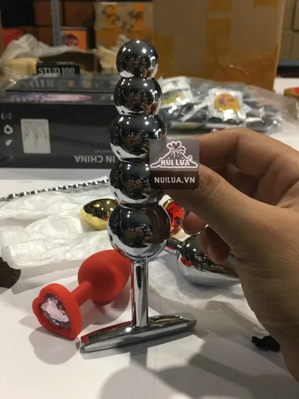 Stainless Steel 5-Bead Anal Chain Prostate Massager — hình 3