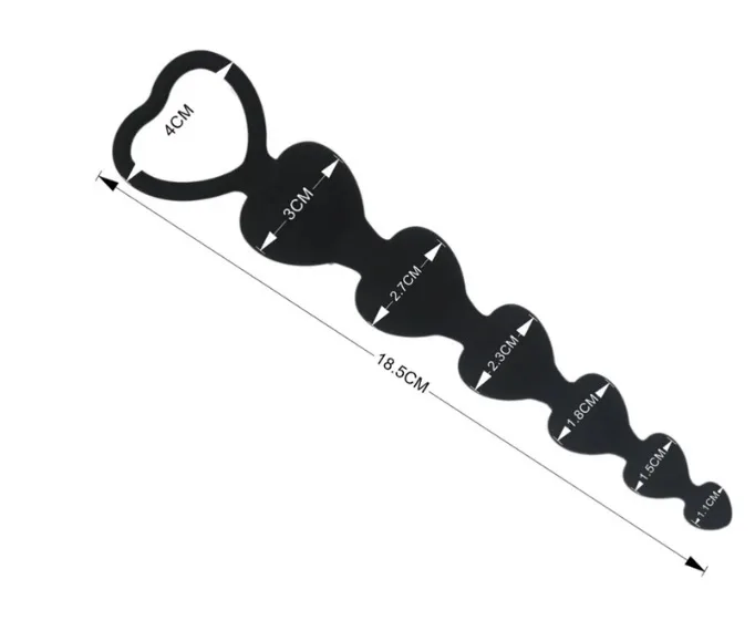 Heart-Shaped Silicone Anal Beads Massage 14.5cm — hình 6