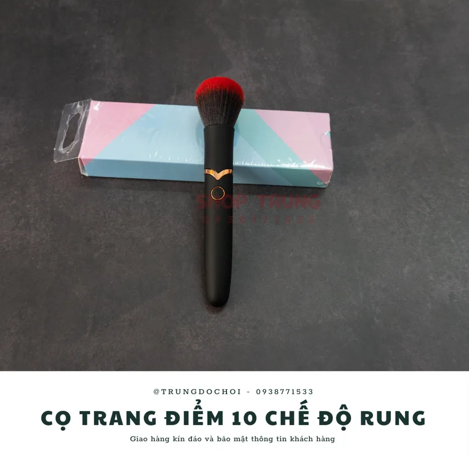 Multi-Speed Vibrating Makeup Brush Silicone Adult Toy — Its compact size of approximately 16cm makes it easy to