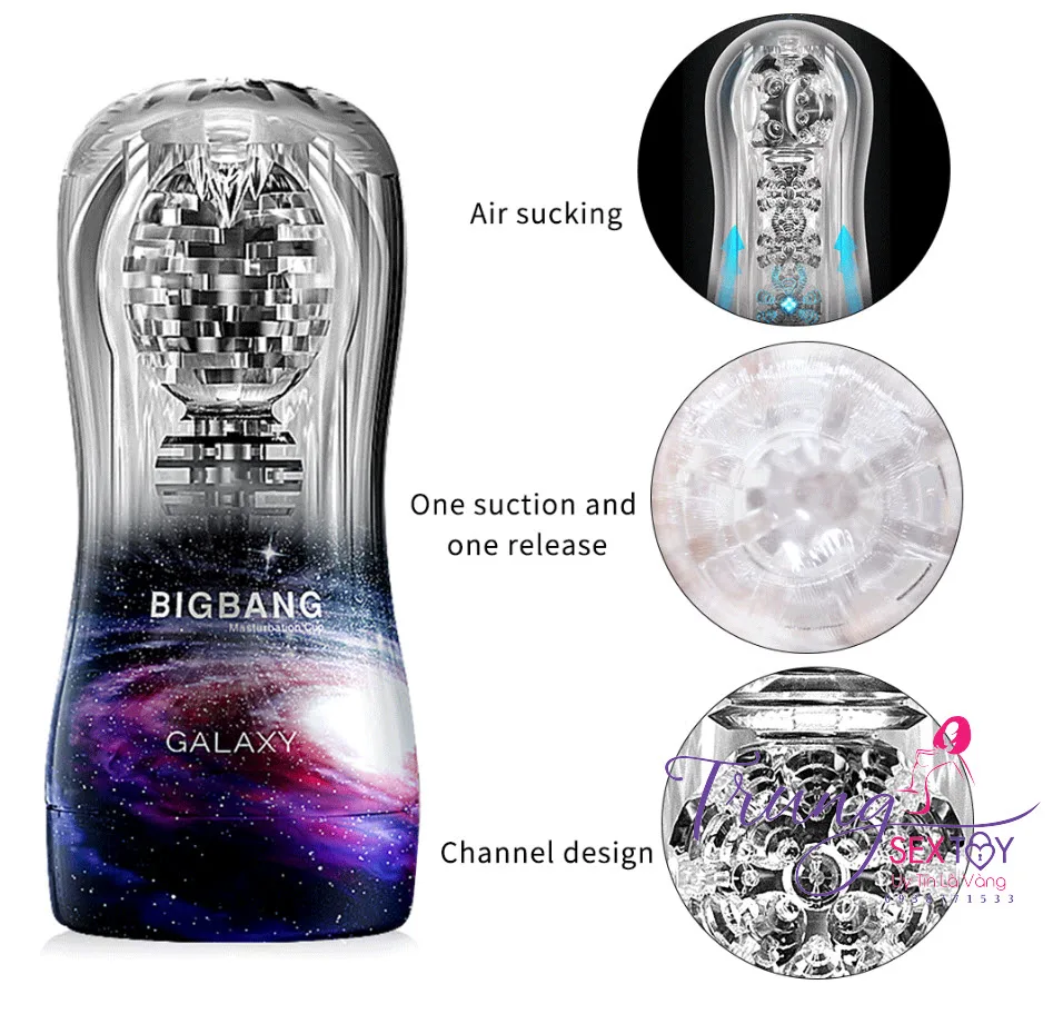 BigBang Transparent Male Masturbation Cup Reusable TPE — Its compact size of 17 by 7.5 cm ensures it fits