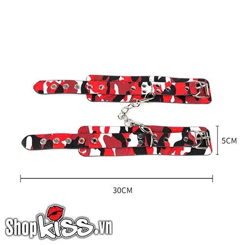 PU Leather Camouflage BDSM Handcuffs for Intense Play — Perfect Fit & Adjustable Comfort