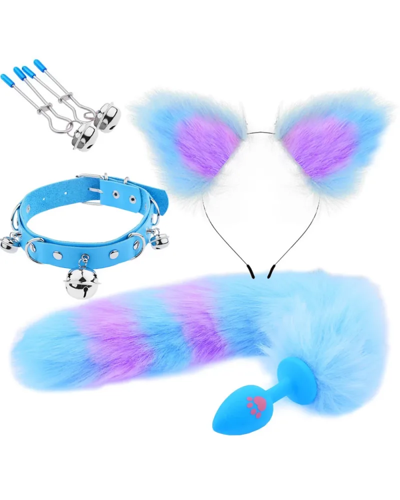 Colorful Sexy Fox Tail & Ear Cosplay Accessories BDSM Set — Bring Fantasy to Life with Sensual Design