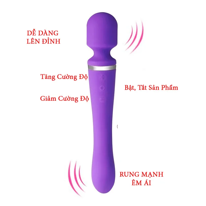 Double-Ended Multi-Speed Love Wand G Spot Massage Toy — hình 3