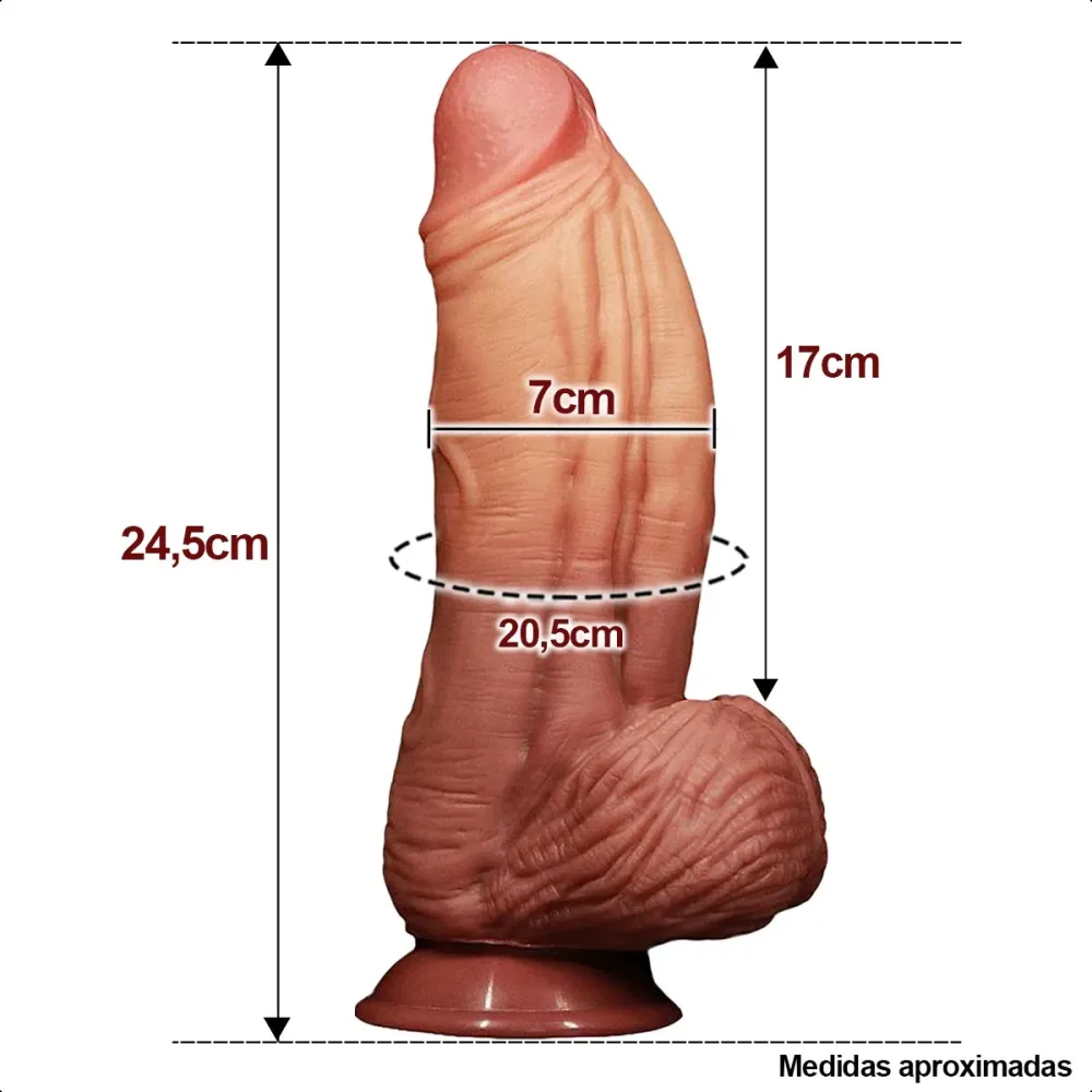 DV68E Natural Color Giant Suction Cup Realistic Dildo — This combination ensures a warm, natural touch that feels
