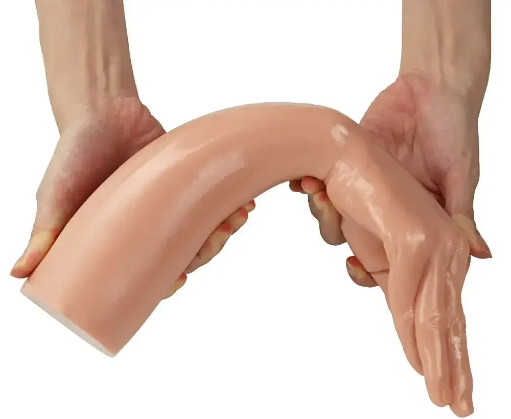 DV68P Giant Realistic Silicone Dildo with Hand Cover 13.5 — Impressive Size and Lifelike Flesh Tone
