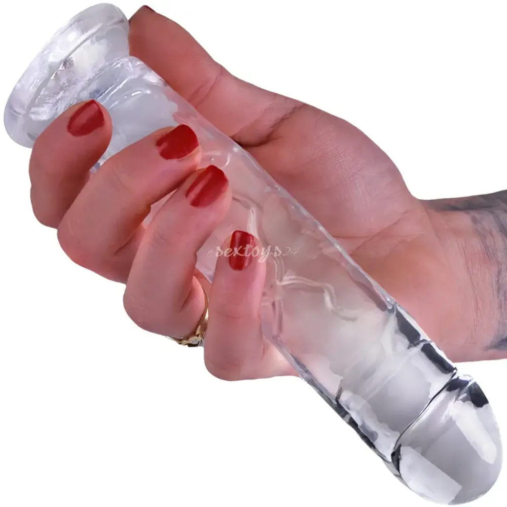 DV55M Transparent Soft Silicone Female Masturbator — This premium masturbation toy combines elegance and