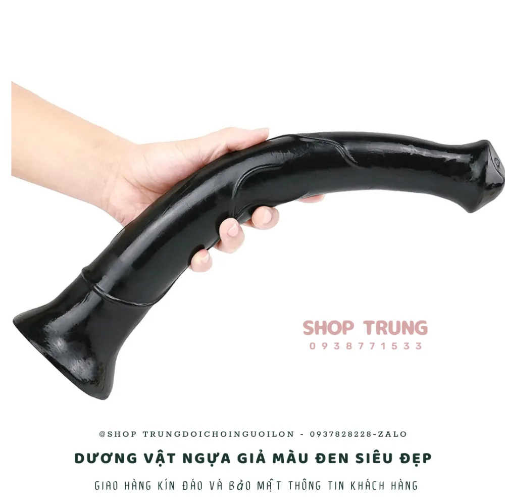 Black Wall Mount Horse Dildo 40cm – Premium Silicone — hình 7