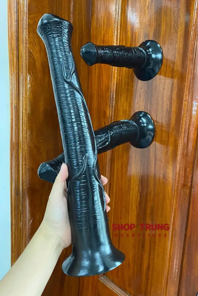 Black Wall Mount Horse Dildo 40cm – Premium Silicone — Strong Suction for Hands-Free Adventure