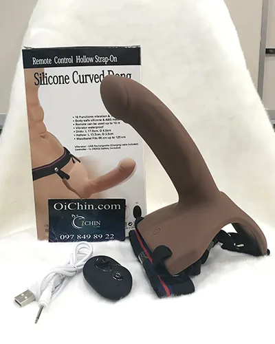 Curved Hollow Remote Control Silicone Soft Vibrator Strap-On — Exceptional Features & Specifications