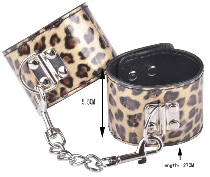 10-Piece Leopard Print BDSM Leather & Stainless Steel — hình 2