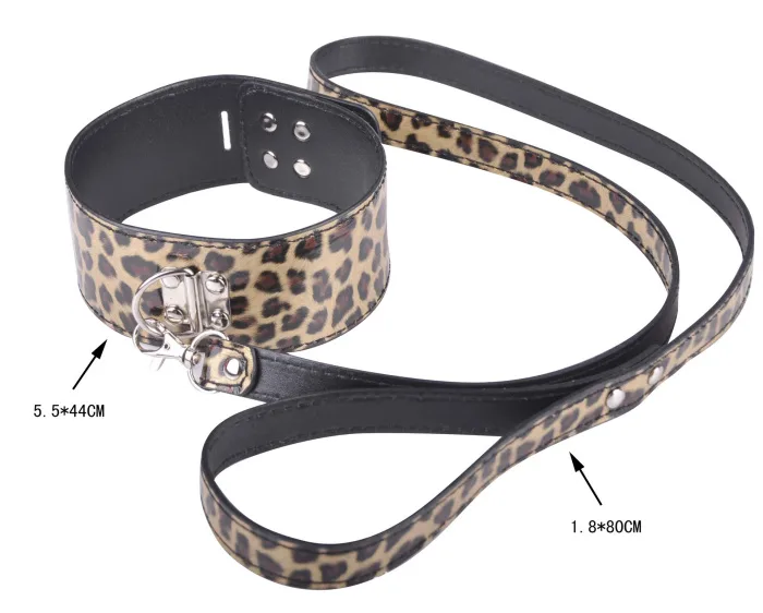 10-Piece Leopard Print BDSM Leather & Stainless Steel — hình 4