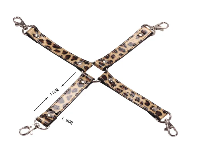 10-Piece Leopard Print BDSM Leather & Stainless Steel — hình 6
