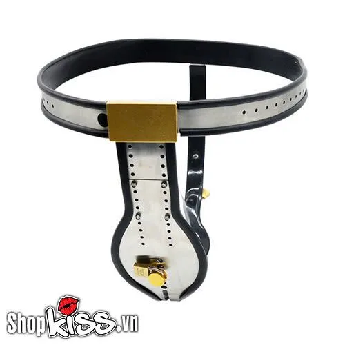 Stainless Steel T-Lock Male Chastity Belt for BDSM Play — Waterproof & Easy Maintenance