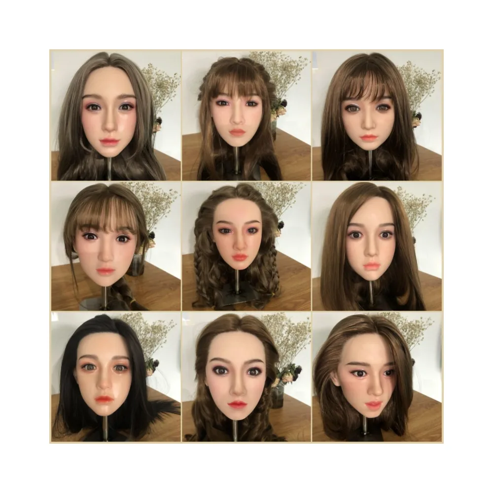 Asian European Silicone TPE Sex Doll Head Collection New — hình 5