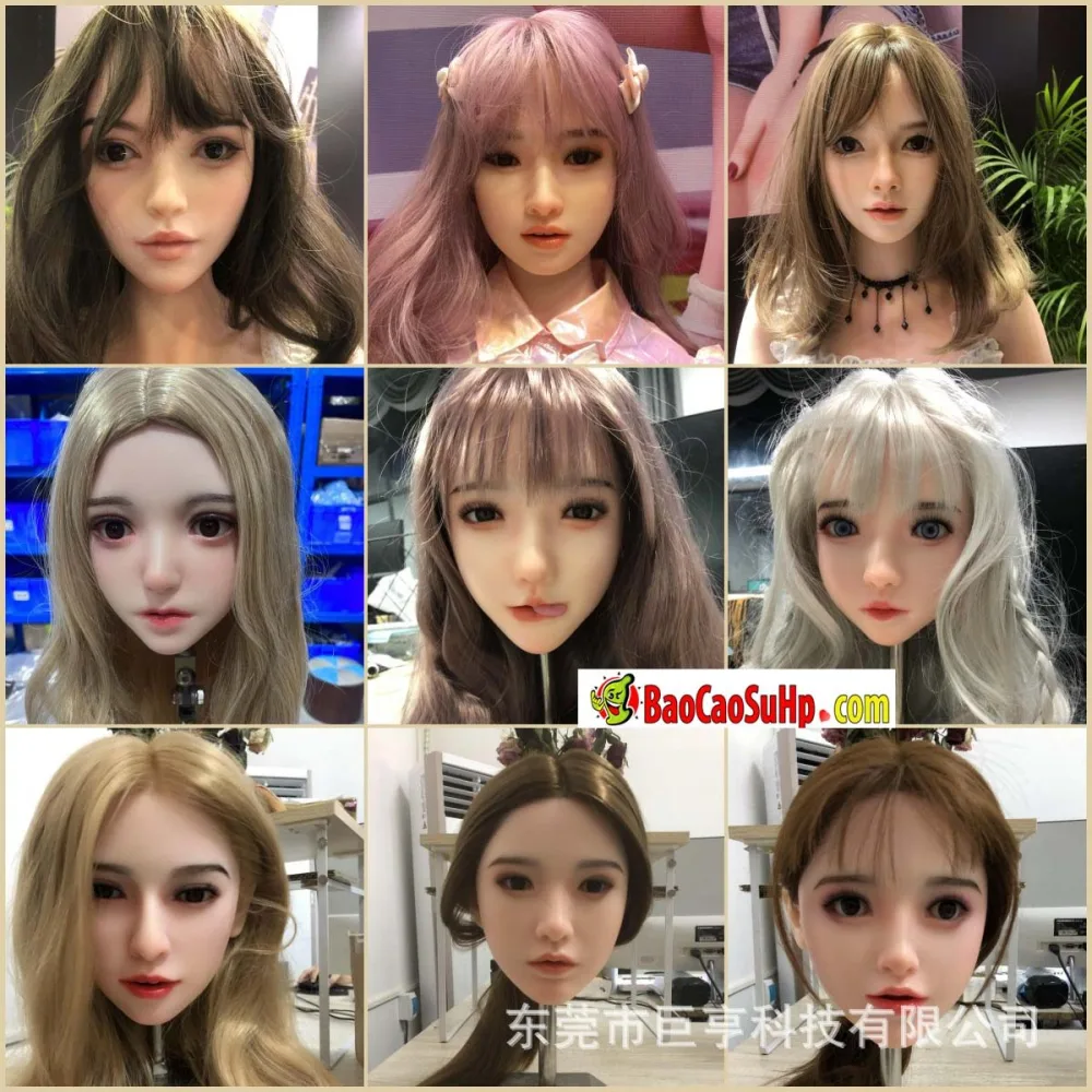 Asian European Silicone TPE Sex Doll Head Collection New — hình 7