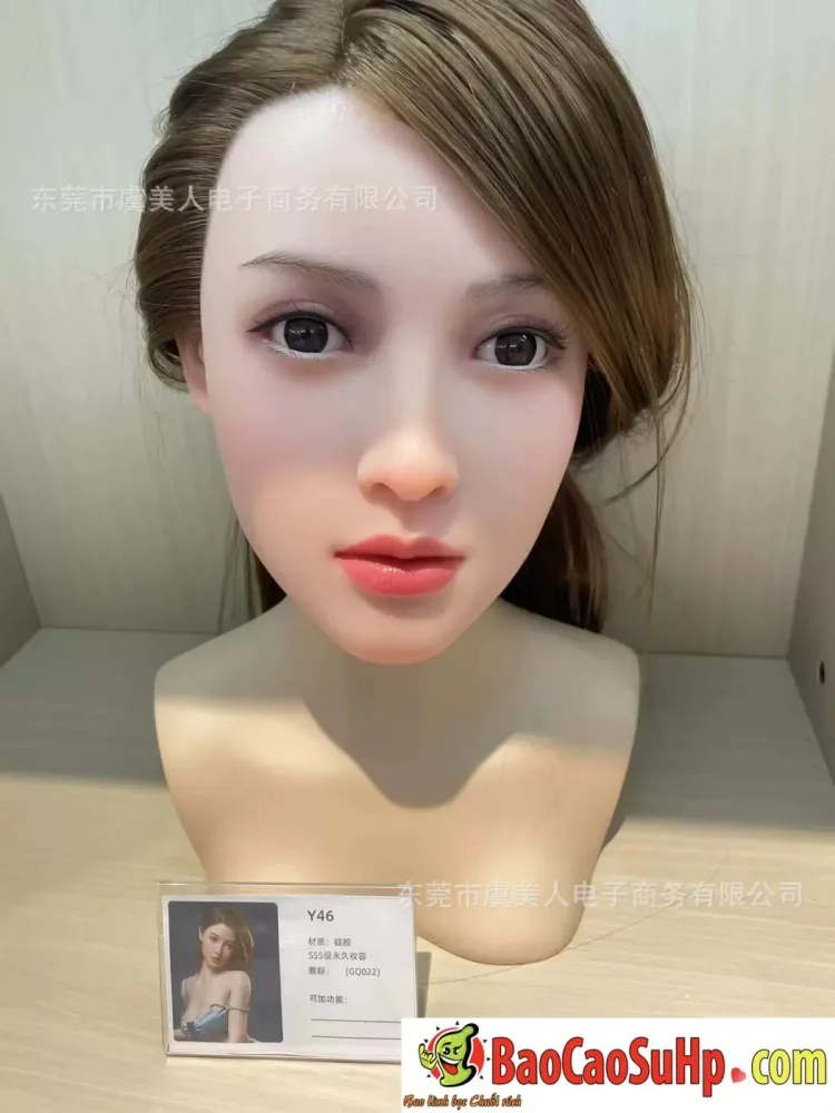 M16690 Full Silicone Realistic Hair Implant Makeup Doll Head — hình 6