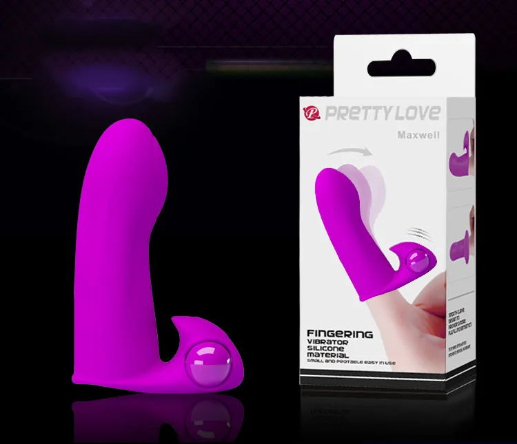 Ribbed Finger Sleeve Vibrating G Spot Massager Black-Purple — hình 3