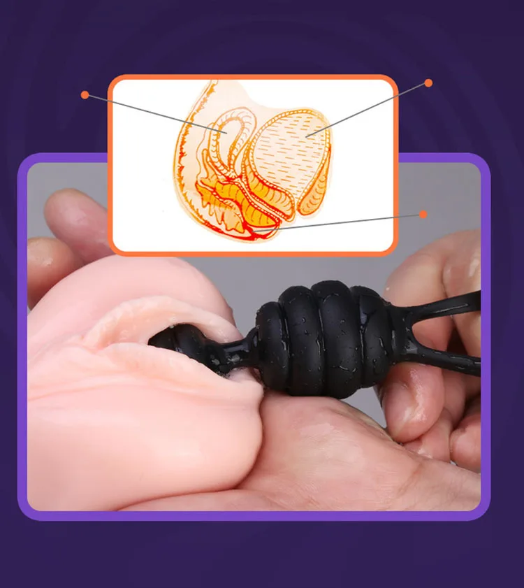 Silicone ABS Spiral Bead Cat Tail Anal Stimulator Massage — hình 3