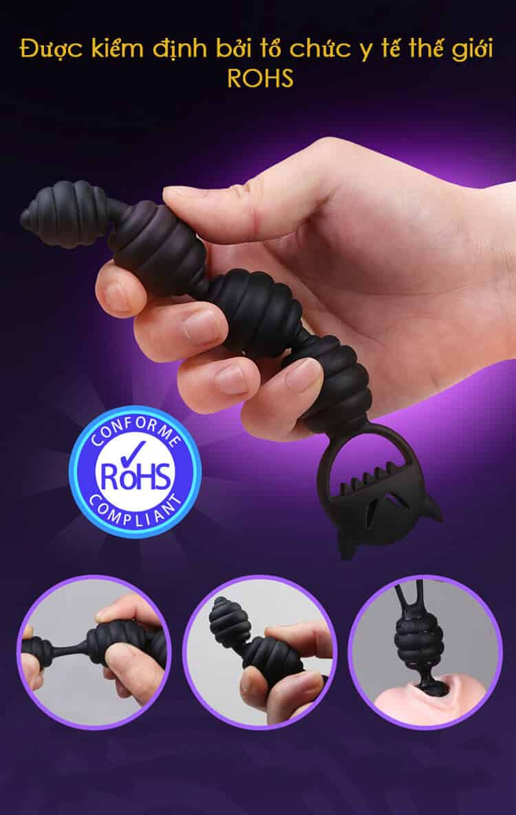 DC11A Cat Tail Beads Anal Male Stimulator Silicone Safe — hình 8