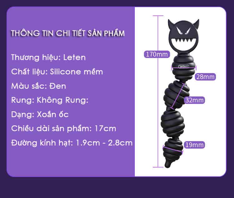 DC11A Cat Tail Beads Anal Male Stimulator Silicone Safe — hình 2