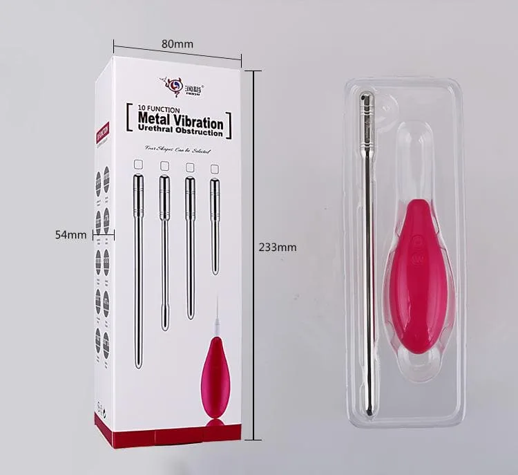DC11B Alloy Urethral Vibrator 10 Mode Male Pleasure Toy — hình 4