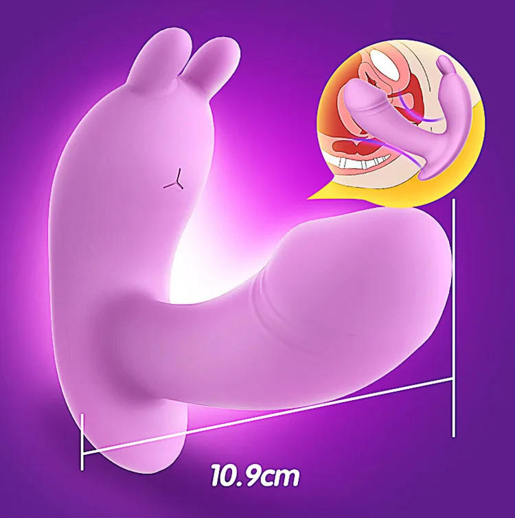 Mini rabbit vibrator with remote, G-spot massage, female — Intelligent Remote Control for Freedom and Fun